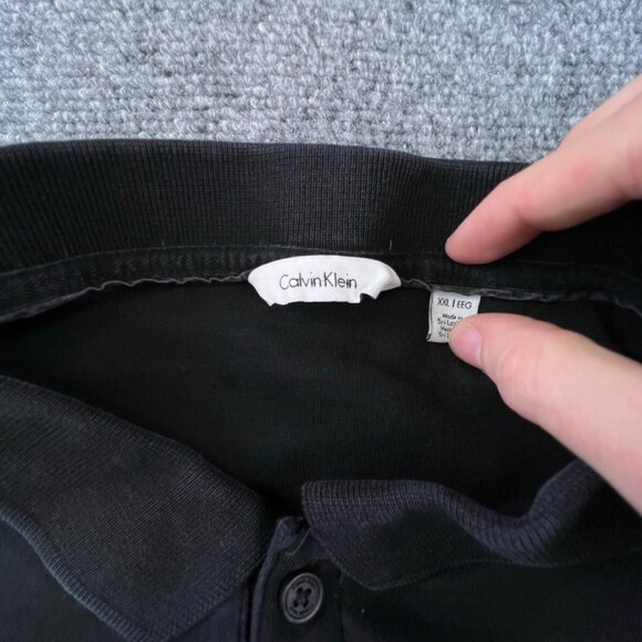 Calvin Klein Polo Shirt 2XL Black Adult Short Sleeve Shirt Stretch Cotton **** - Picture 5 of 13